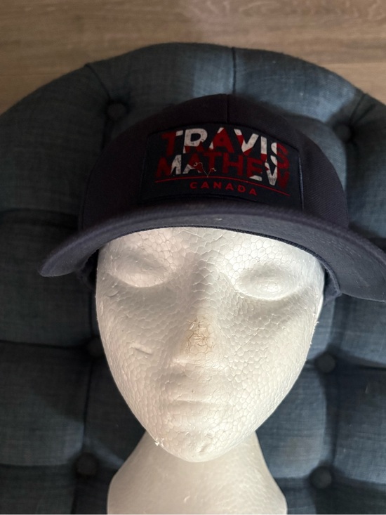 Travis Mathew Other - Travis Mathew Navy Hat with Red Logo Patch